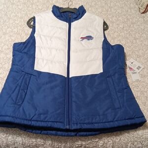 NWT! Buffalo Bills Blue and White Puffer Vest